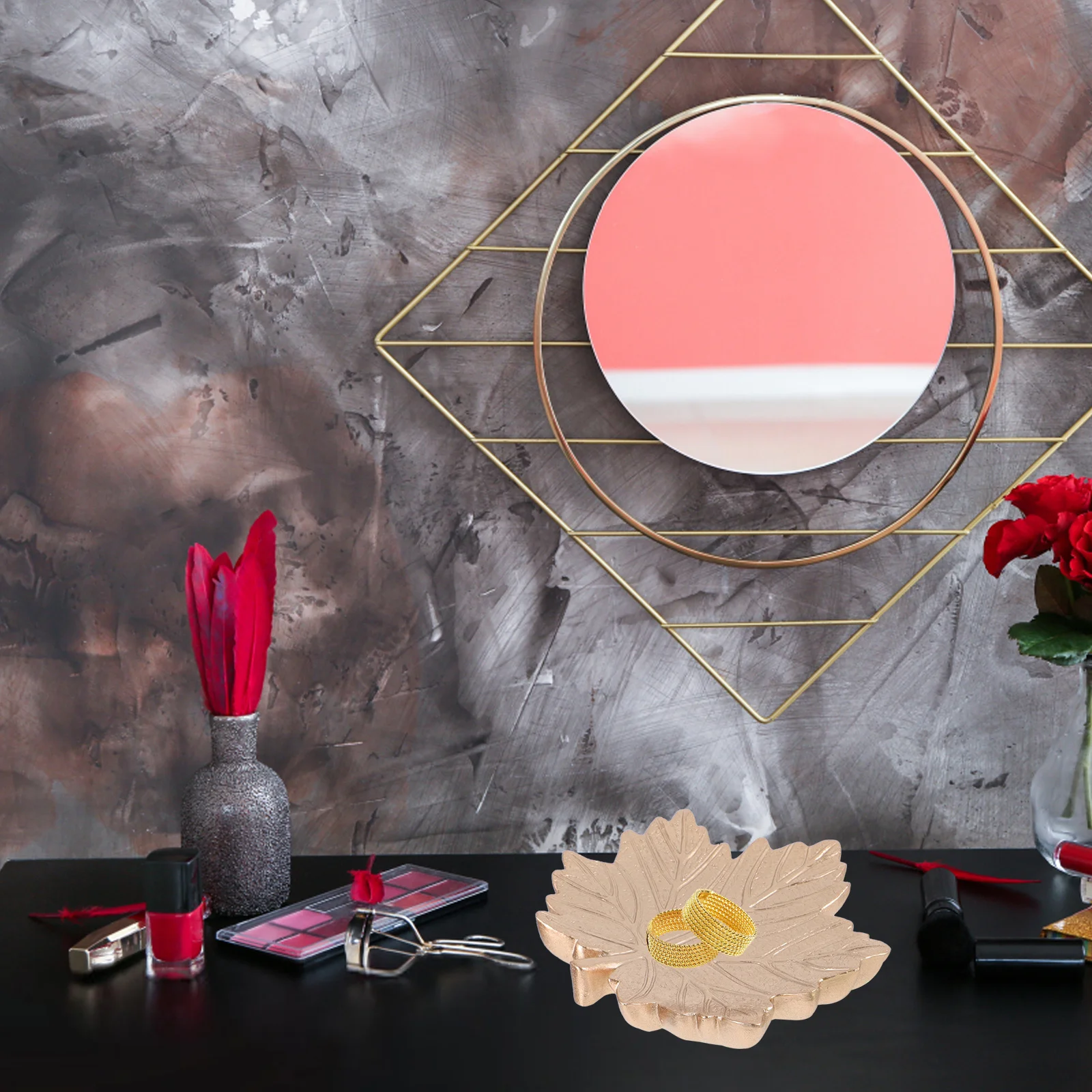 

3 шт., тарелки для хранения ювелирных изделий из кленового листа, креативные лотки в форме листа, прочный держатель для колец и сережек для домашнего декора