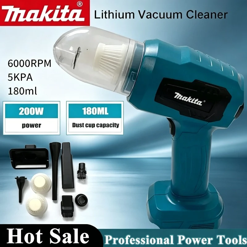 

Makita Cordless Mini Car Vacuum Cleaner Multifunction Handheld Rechargeable Dust Collect Power Tool For 18V Battery