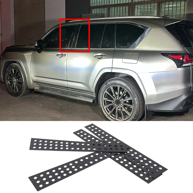 

For Toyota Land Cruiser LC300/Lexus LX 2022+ aluminum alloy black window center pillar decorative patch car B-pillar sticker