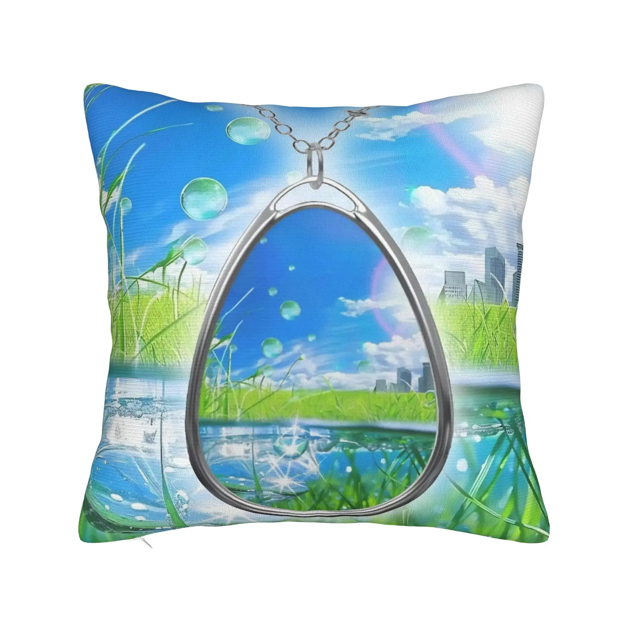 Electronic Y2K Frutiger Aero Square Pillow Case  Cushion Cover Awesome Zipper Decor Throw Pillow Case Cover for Bed 45x45cm