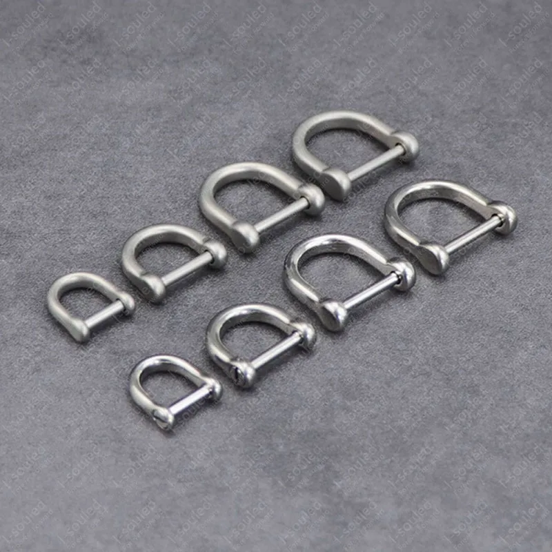 Titanium D-Rings with Screw Shackle Car Keys Tools DIY Leather Craft Purse/Wallet Buckle 2pcs