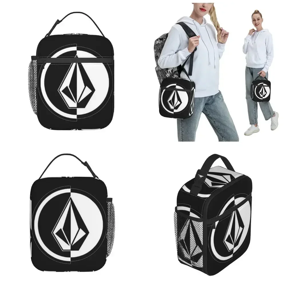 Volcom-Logo Merch Insulated Lunch Bag for School Food Box Portable Cooler Thermal Bento Box