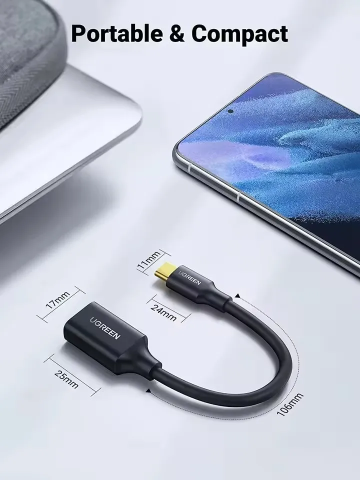 US154 UGREEN USB C to USB2.0 Adapter USB C Female to USB Male Adapter Type C Adapter OTG Cable for Laptop