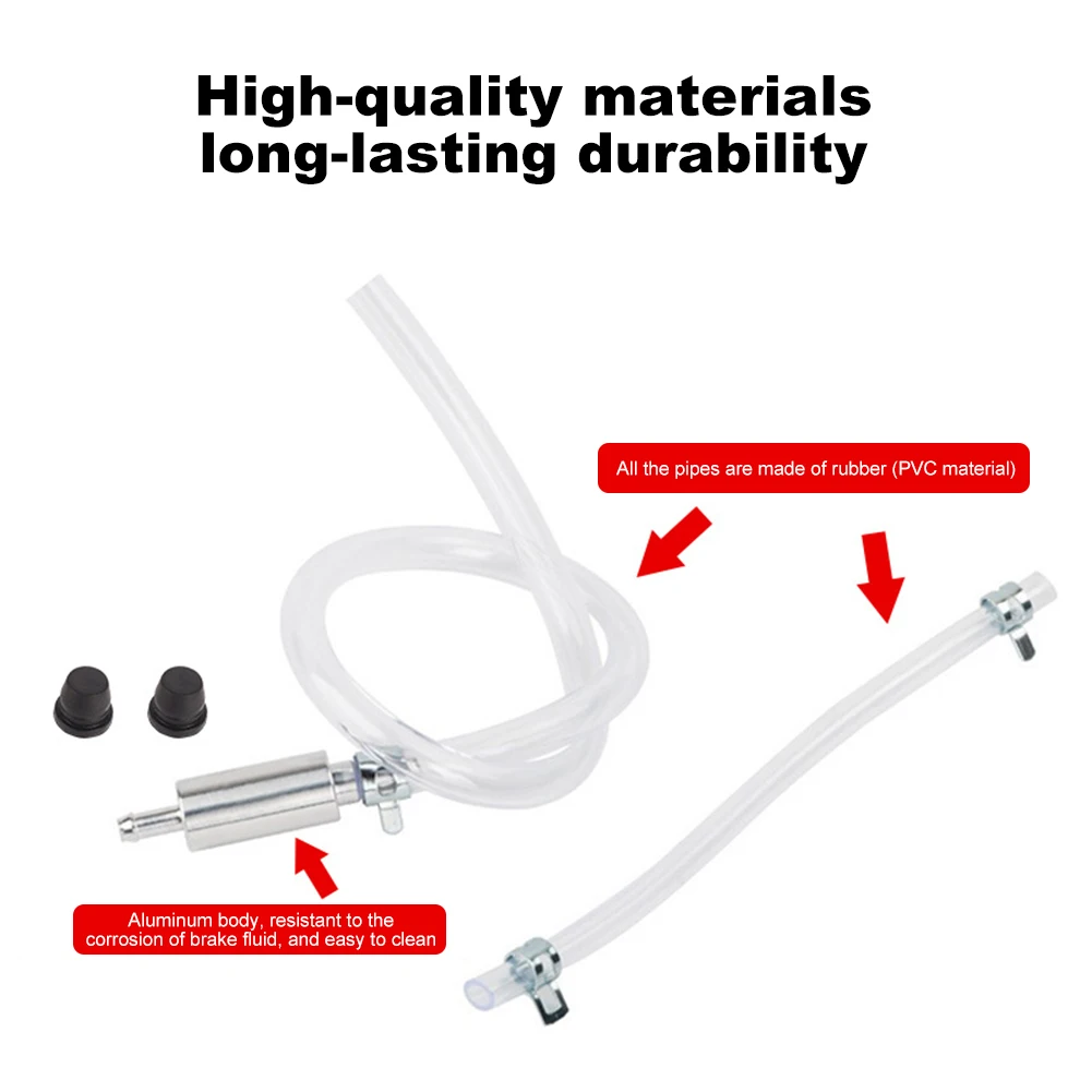 

Комплект из 2 шлангов для прокачки тормозов с насадкой, колпачком и односторонним обратным клапаном, трубка для прокачки тормозной жидкости для автомобилей и мотоциклов, сцепления