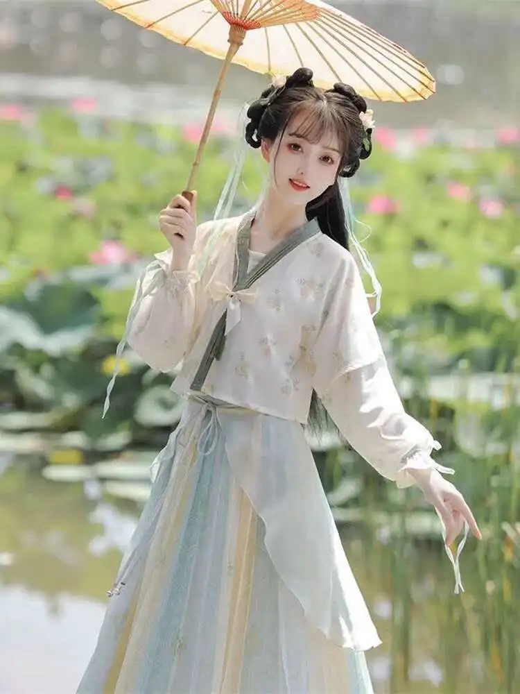 

New Spring And Autumn "Tinglan" Tang Style Hanfu Female Tang Bei Zi Zhao Ling'er Same Embroidered Small Hanfu