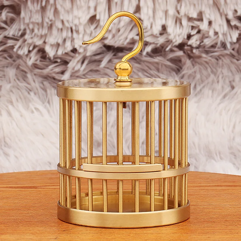 

Brass Birdcage Chinese Style Living Room Entrance Cabinet Office Desktop Decoration Souvenir Copper Ornament Craft Wholesale