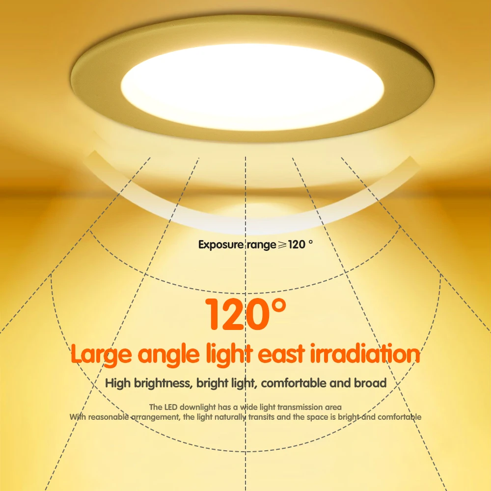 욕실용 방수 LED 다운라이트 AC85-265V, 원형 천장 스포트라이트, 실내 천장 장식 램프, IP65, 9W, 15W