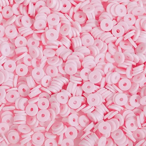 300 Stück 6mm Flache Runde Polymer Clay Perlen Handgefertigte Scheiben Lose Abstandsperlen für Schmuckherstellung DIY Armband Halskette Heishi Perlen – Detail 5