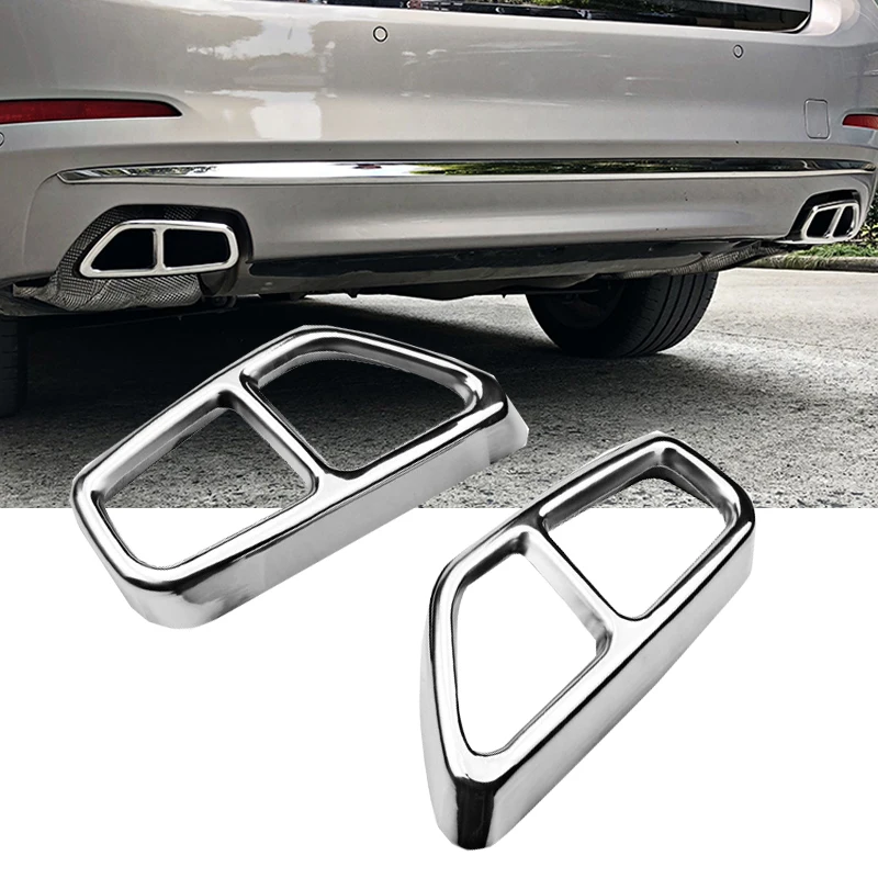 For BMW 5 Series G30 G32 G31 6 Series GT 2018 2019 2020 2022 Stainless Steel Exhause Filter Tail Throat Cover Car Accessories