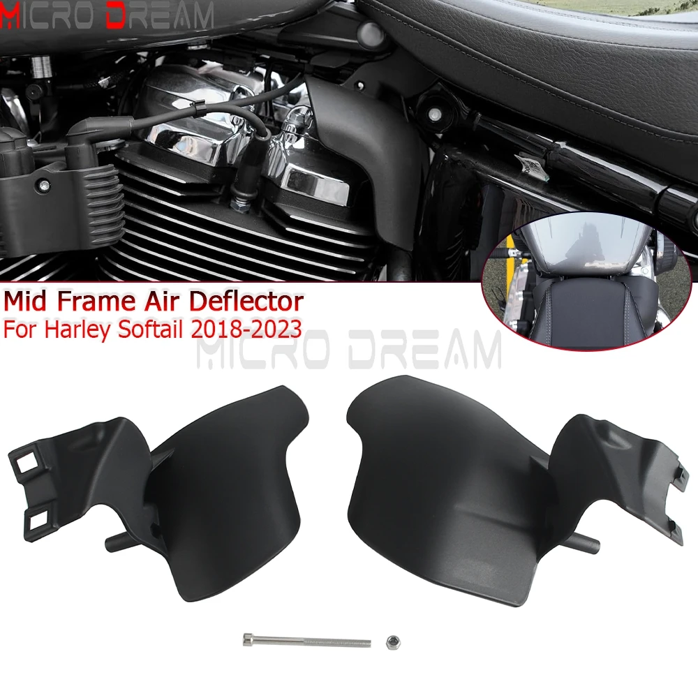 

Motorcycle Mid Frame Air Deflector For Harley Softail FLSL FXST Fat Street Bob FXFBS FXDB FLSB 2018-2023Engine Heat Shield Cover