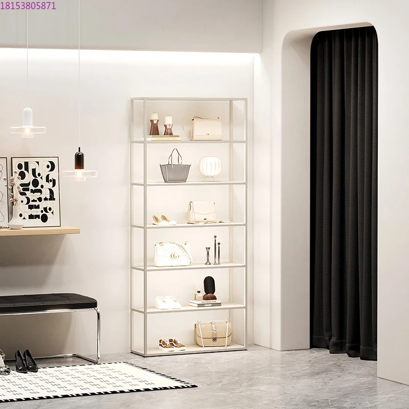 

Shelf Simple Honor Wall Display Rack with Light Floor Boutique Cosmetics Display Rack