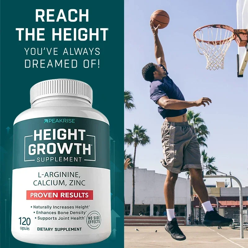 Natural Height Growth Maximizer for Kids, Teens and Adults Zinc and Calcium Increase Peak Height Supplement Bone Strength