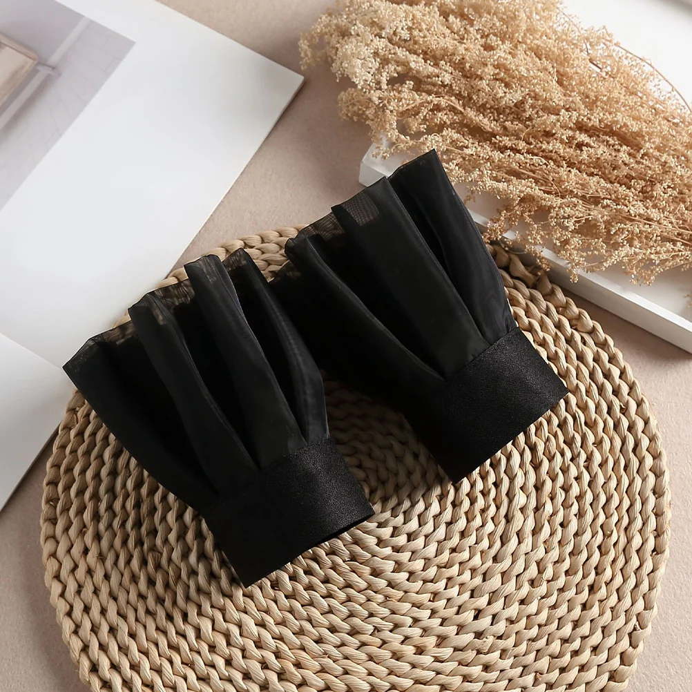 1 paire de Costume d'oreilles de Vampire, fausses manches, poignets en mousseline de soie pour femmes, accessoires de robe de bal de fête de mariage détachables