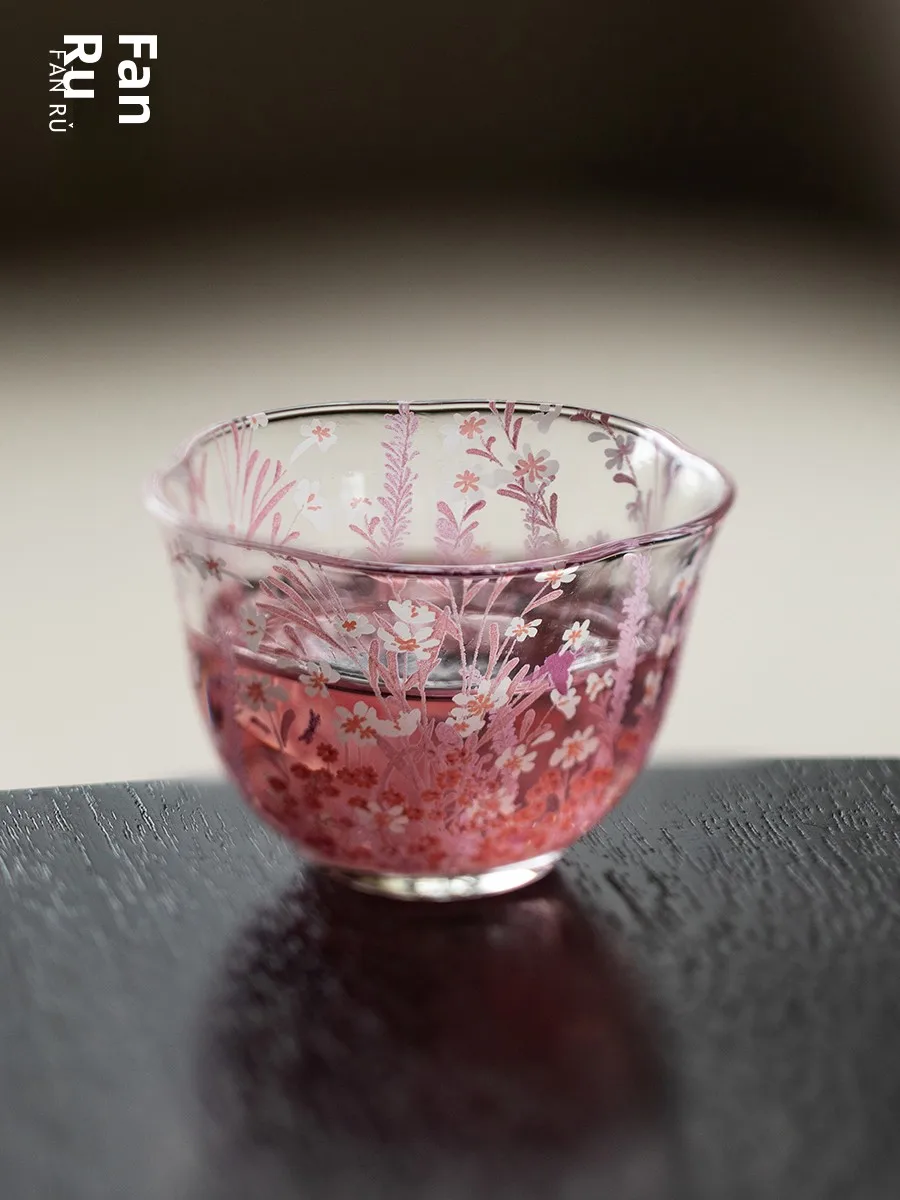 Fanyu High Borosilicate Glass Tea Cup Transparent Ladies Gongfu Tea Set Single Cup High Aesthetic Value Owner Cup
