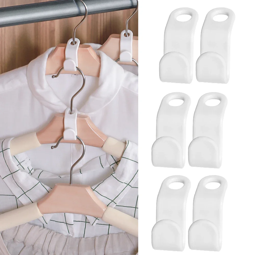 New 12/6 PCS Mini Clothes Hanger Connector Hooks Cascading Plastic Wardrobe Coat Organizer Rack Holder Space Saving for Closet