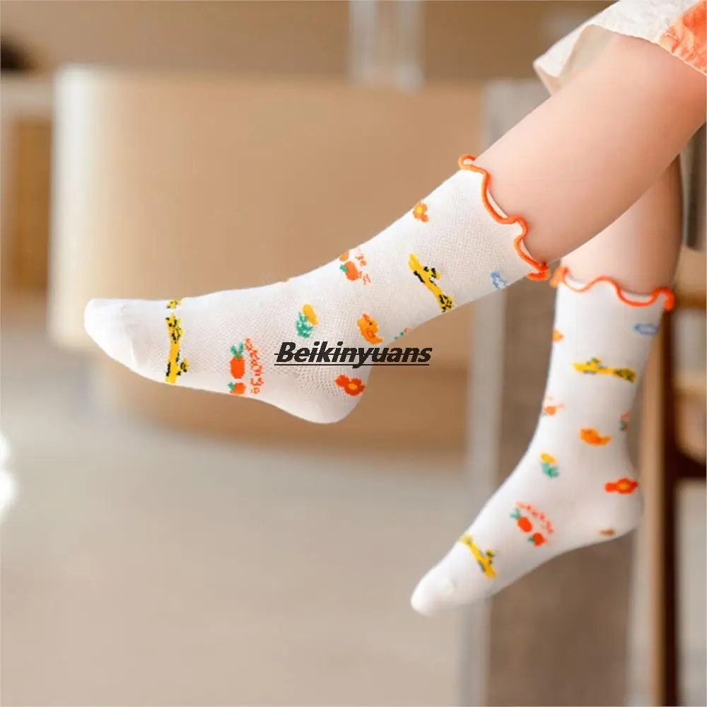 

Toddler Sock Mesh animal print sweety spring autumn period type of girl lace sokken cute baby socks combed cotton socks