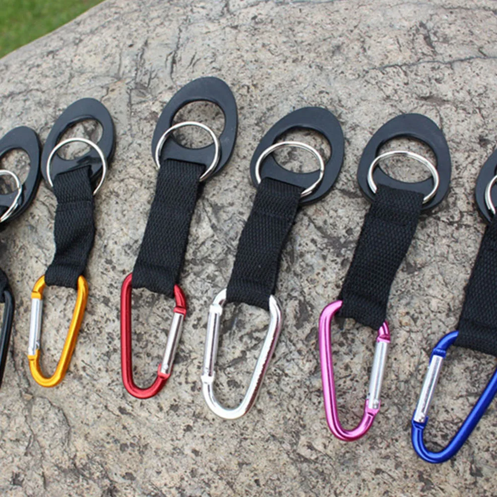 

8 Pcs Carabiner Water Bottle Buckle Straps for Carrying Nylon Webbing Kettle Buckles