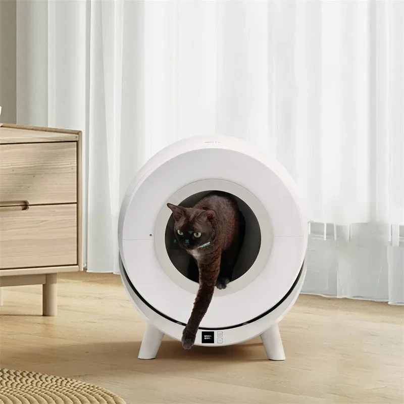 Customizable 80L Smart Plastic Semi-Enclosed Cat Litter Box Robot Hot Automatic No Scooping With WiFi App Toilet Accessory Cats