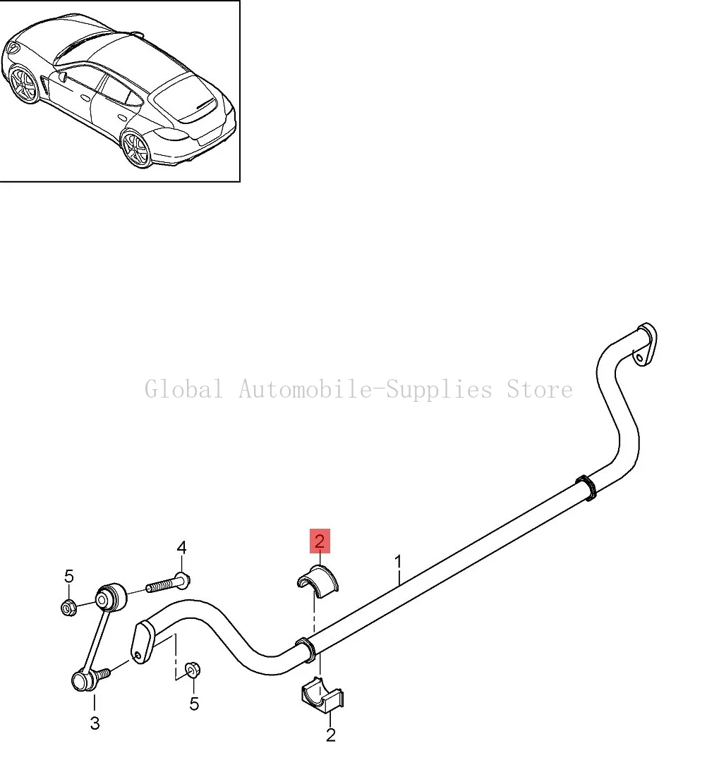 97034379400 Front Sway Bar Bushing for Porsche Panamera 2010-2016 Hatchback 4-Door Stabilizer bar bush Front