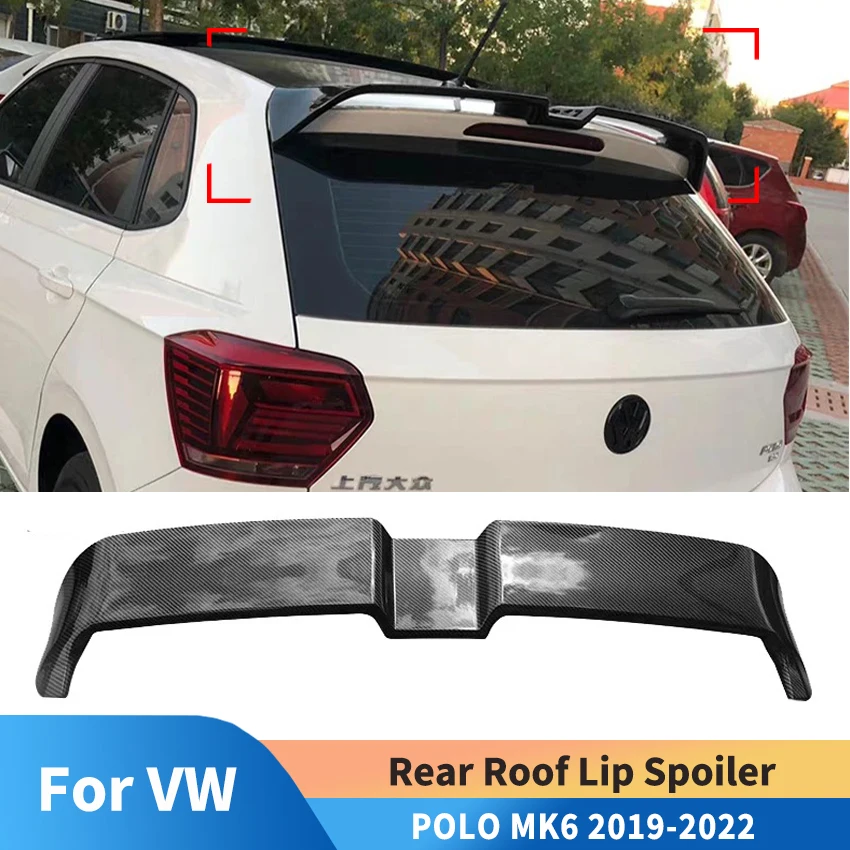 Alerón de labio de techo trasero para VW POLO MK6 2019 2020 2021 2022, alerones de cola Oettinger, alerón de viento fijo, aleta trasera, piezas de accesorios para coche