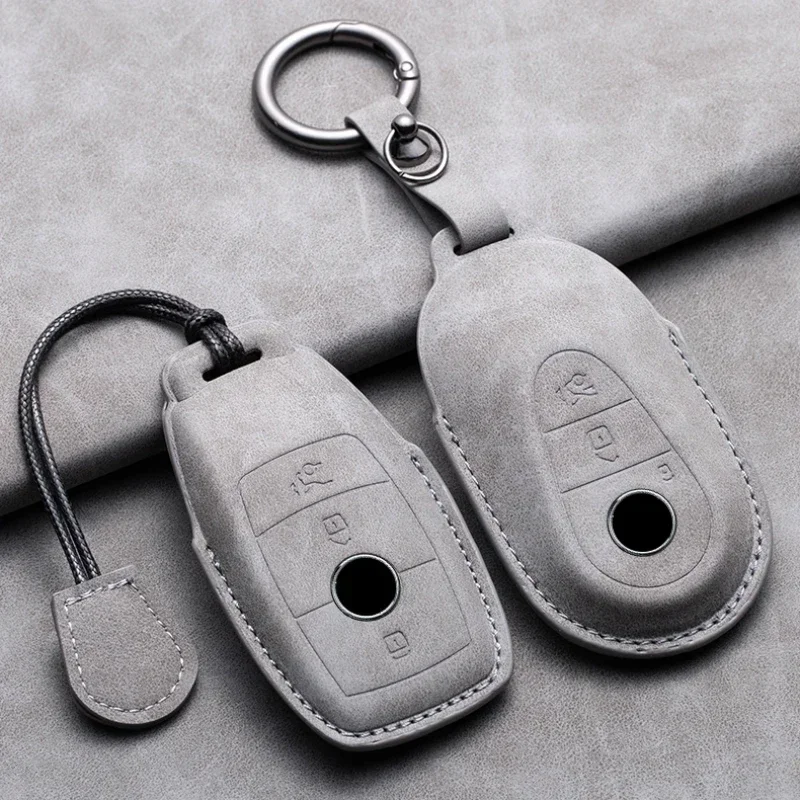 

Car Key Case Cover Shell For Mercedes Benz A C E S G Class GLC CLE CLA W177 W205 W213 W222 X167 AMG Leather Car Keychain