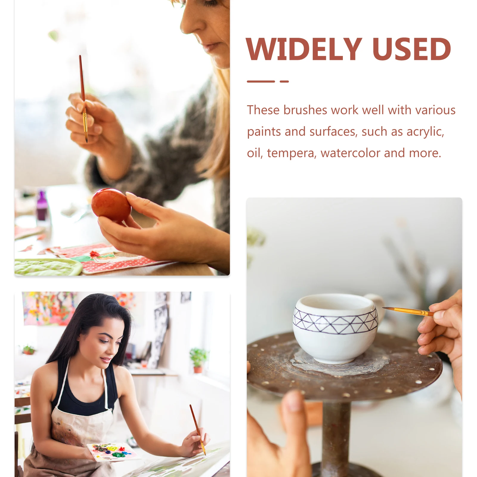 

12Pcs High Quality Paint Brush Set Nylon Fibers Strong Hold for Acrylic Watercolor Painting Art Craft DIY Projects Washable