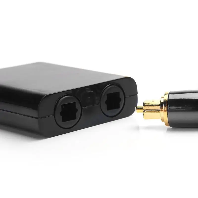 Dual Port Digital Optical Fiber Audio Splitter Cable Adapter 1 In 2 Out-ABHG