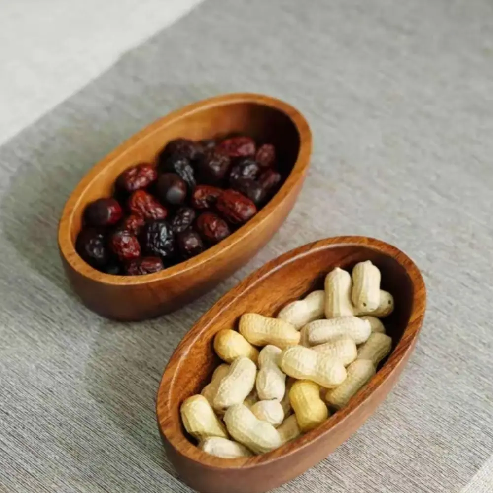 

Food Bread Tray Japanese Style Boat-shaped Bowl Natural Handcrafted Salad Bowl Durable Sushi Plate Wedding Reception