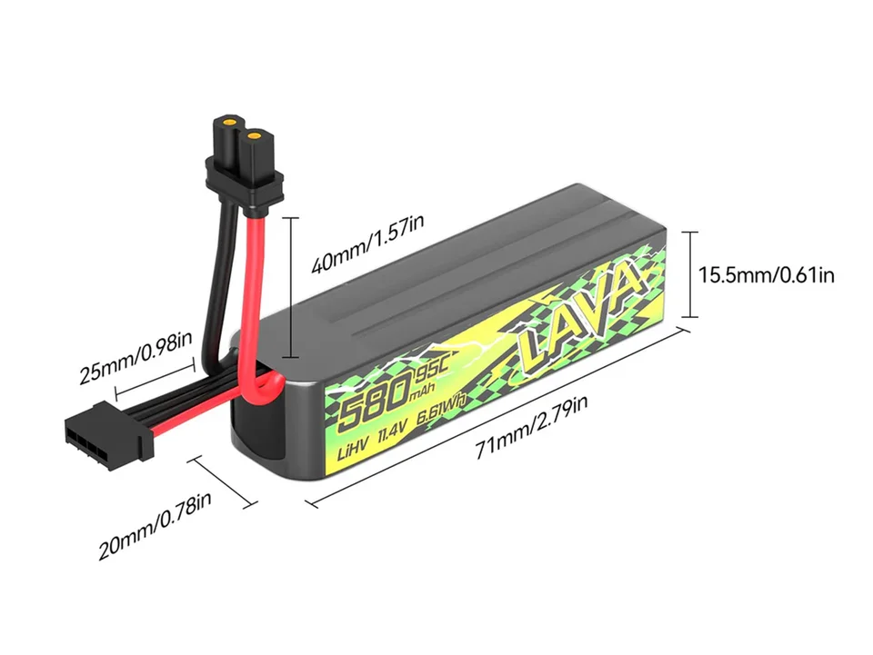 BETAFPV LAVA II 3S 580mAh 95C LiHV Drone Battery