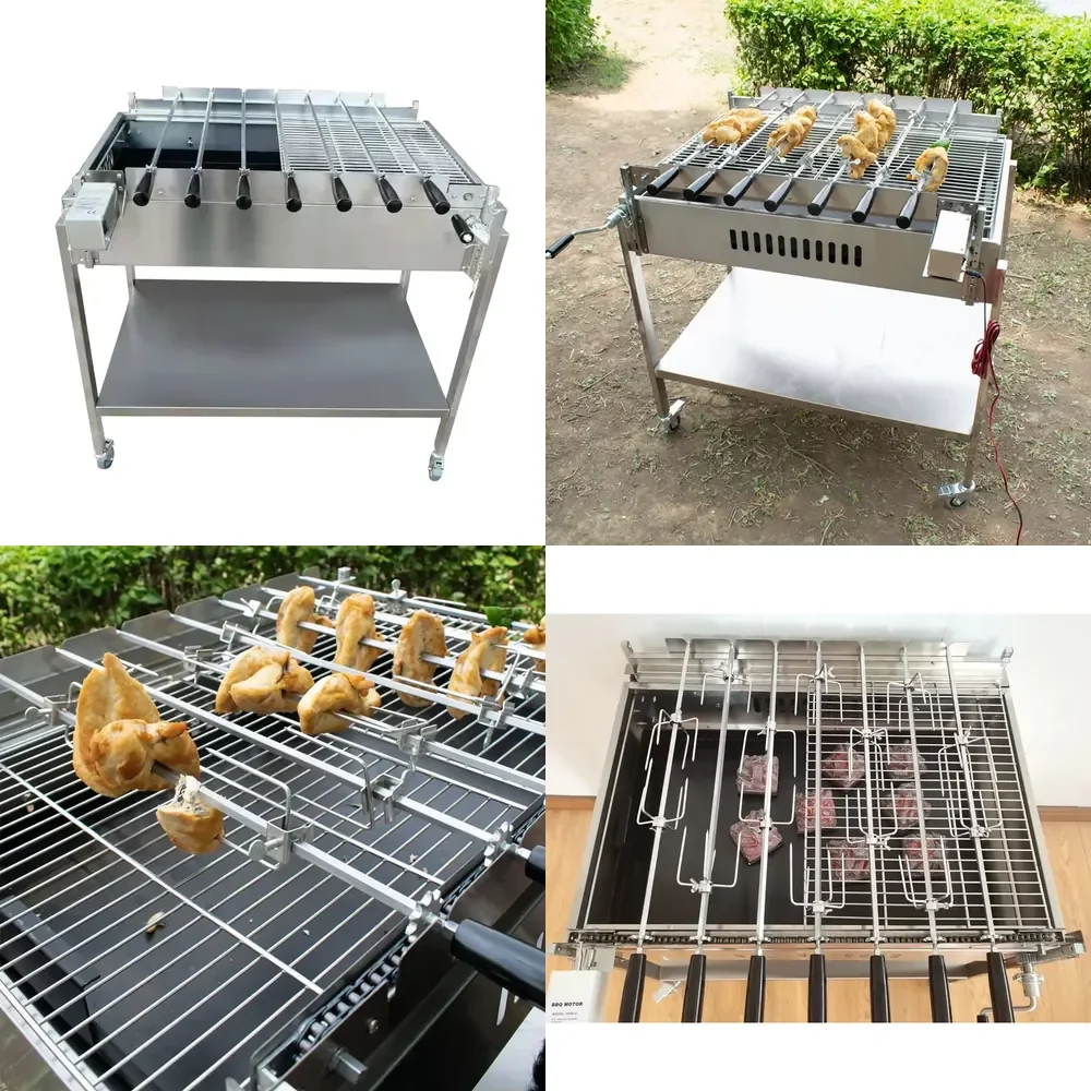 Brazilian BBQ Skewer Grill Rotator BBQ Grill Skewer Chain Set Cyprus BBQ Rotisserie Grills