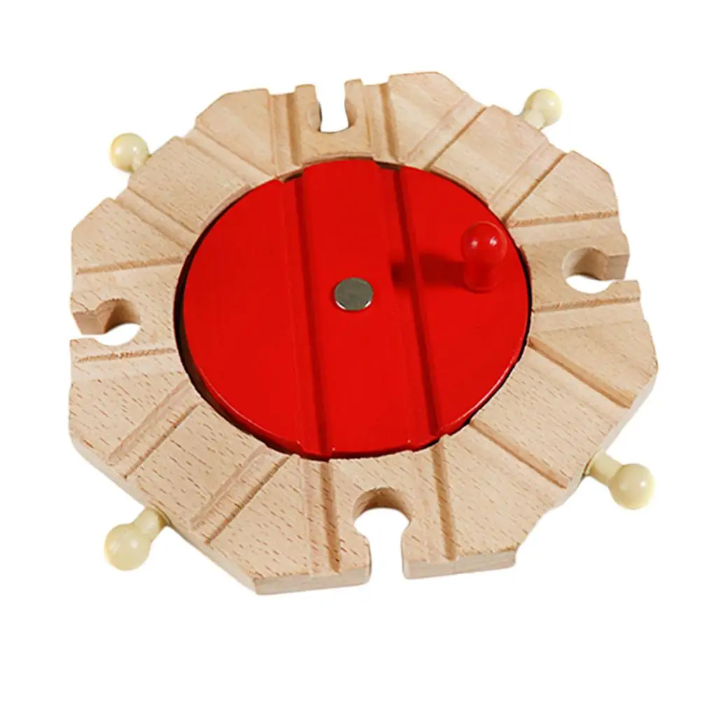 Wooden Train Track Compatible Railway Accessories Building Toys - Turntable