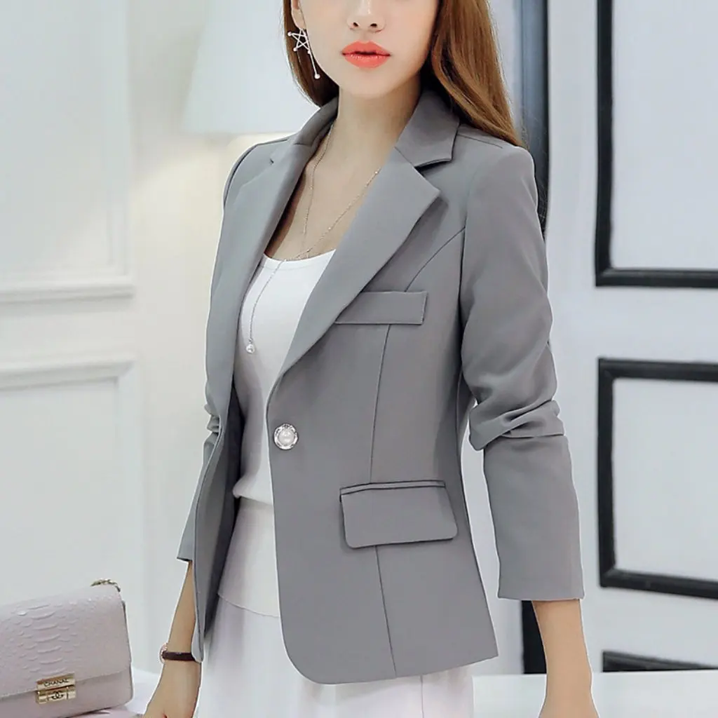 

Calan Diana Women's Korean-Style Slim-fit Suit Jacket Solid Color Long-Sleeved Spring/Summer New Small Fit Upperwear