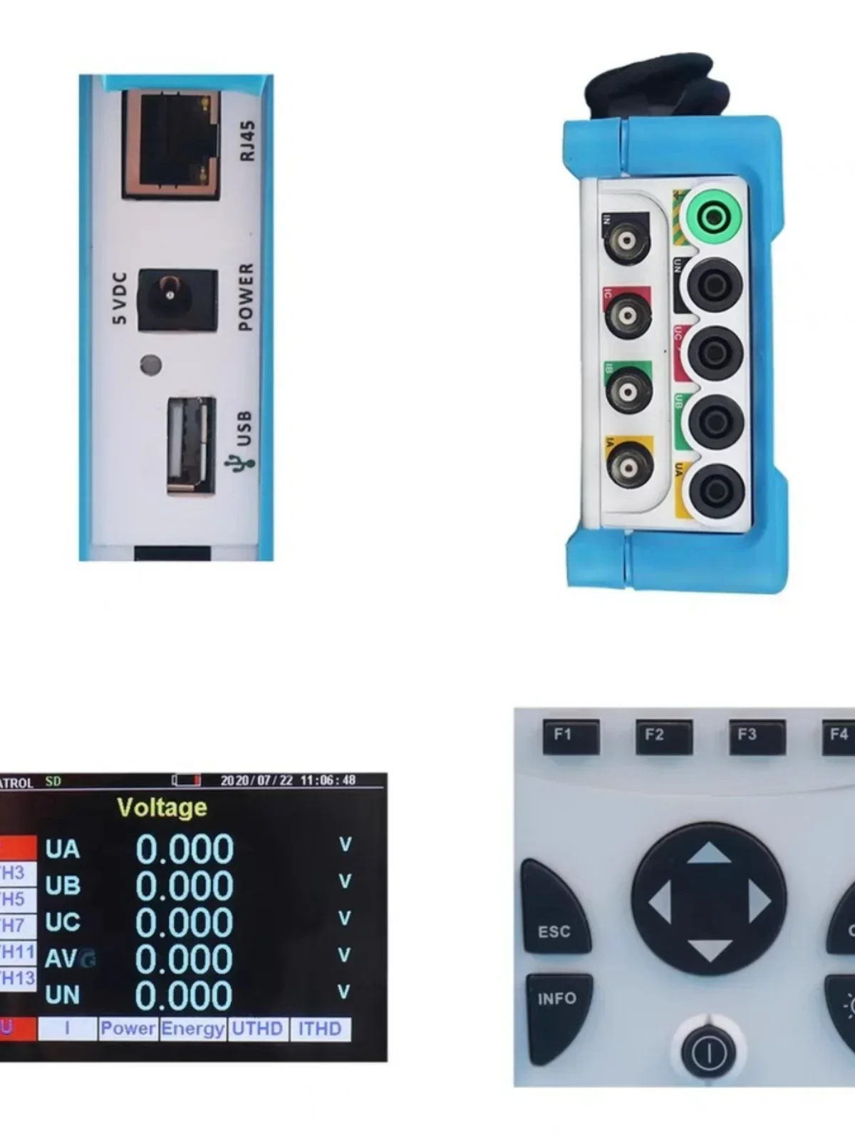 ME440 AC Analyzer, Handheld Voltage Current Power Factor Harmonic Roche Coil Energy Meter