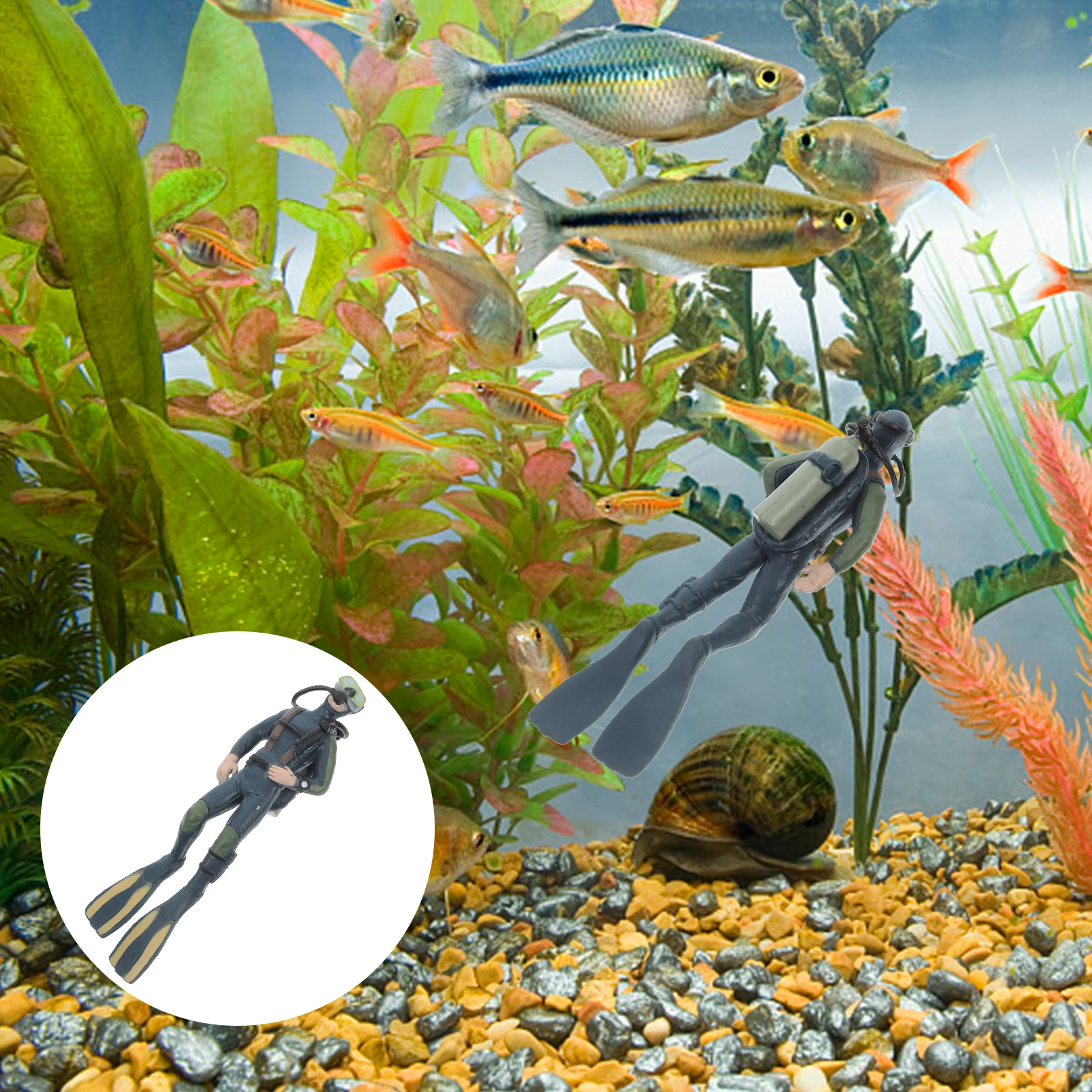 

Floating Diver Fish Tank Decorations Dark Blue Plastic Scuba Diver Mini Swimmer Figurines Aquarium Accessories Creative Aquarium