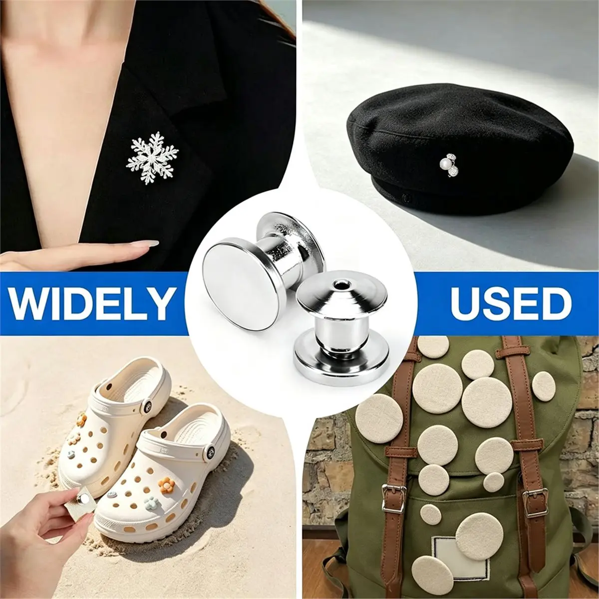 48 Pcs Magnetic Pin Backs for Enamel Pins,Convert Pins to Refrigerator Magnets, Decorative Fridge Magnets for Home