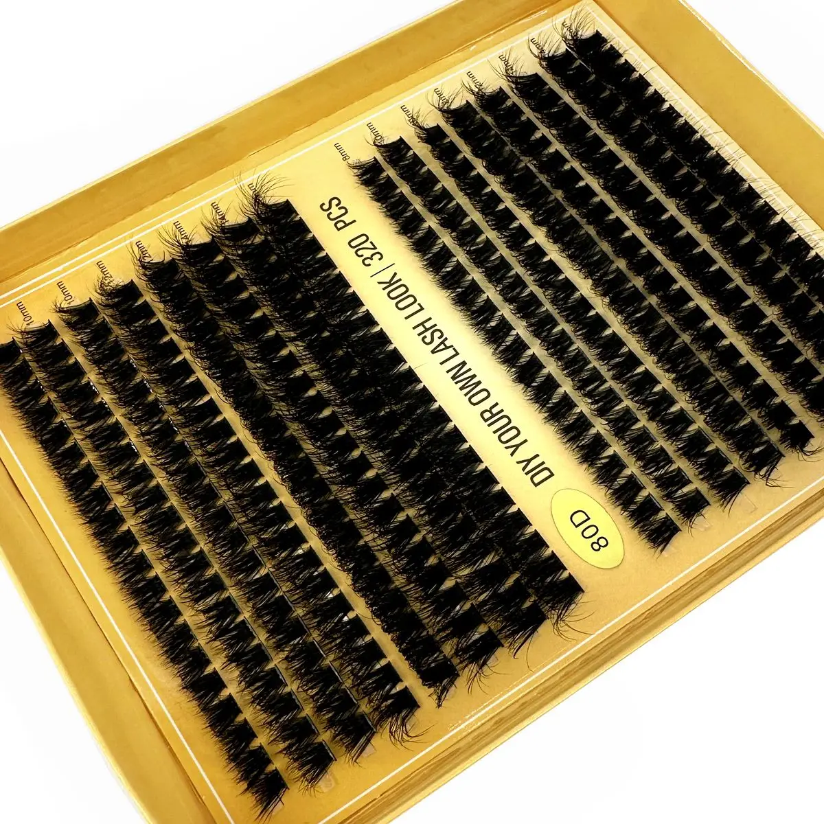 HBZGTLAD 16 Reihen Einzelne Wimpern Natürliche Russland Volumen Nerz Wimpern 320 Bundles 60-100D Cluster Wimpern Verlängerung Make-Up Cilios – Detail 9