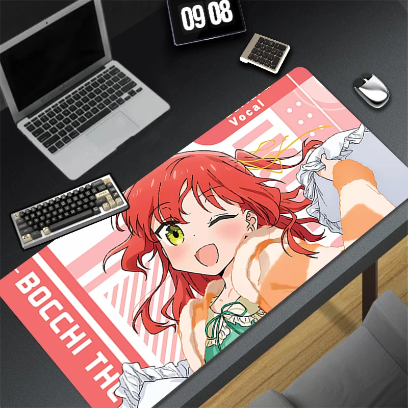 Mauspad-Design, rutschfeste Schreibtischunterlage, BOCCHI THE ROCK, Gaming-Zubehör, genähte Kanten für Zuhause und Spiel für Gamer, Mauspad