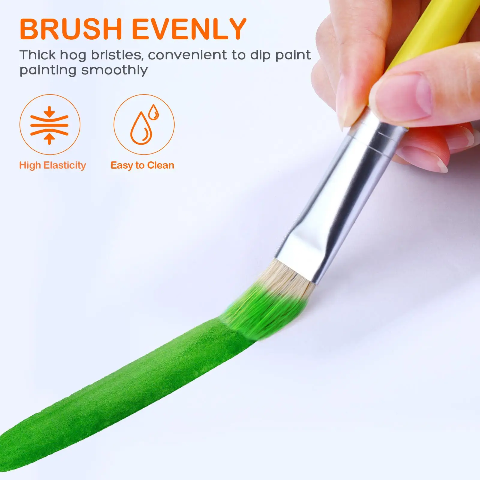 8 Pcs Kids Paint Brushes Coated Bristles Plastic Handle Easy Clean Painting Brushes Class DIY Tools