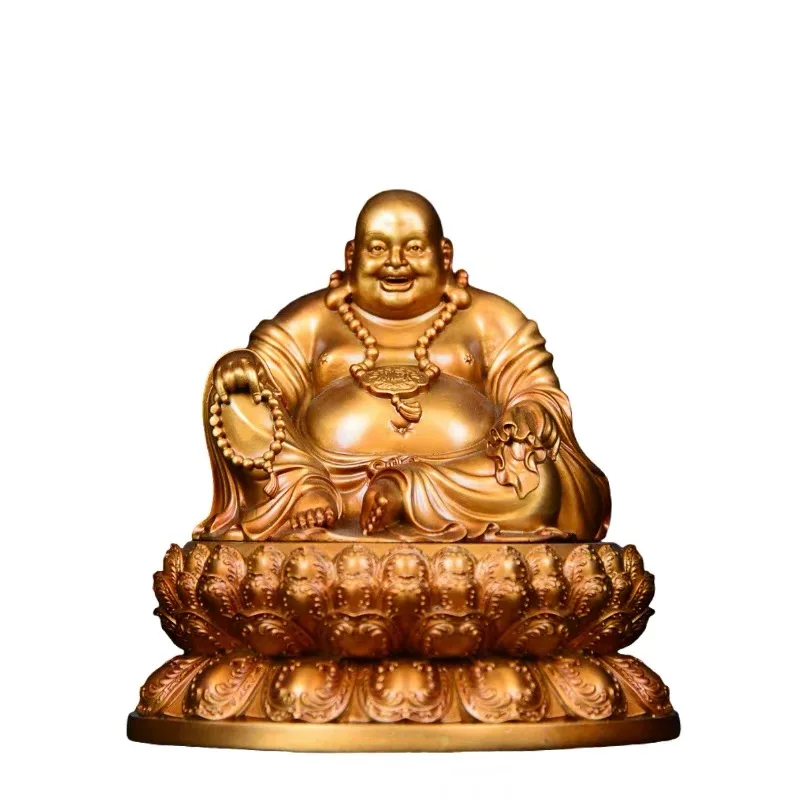 

Brass traditional feng shui laughing Buddha statue of the god of wealth for luck and happiness