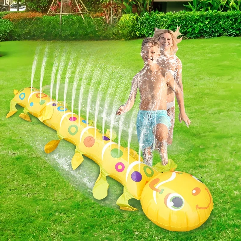 pvc-インフレータブルキャタピラースプレー水マットおもちゃ屋外親子インタラクティブ水遊びパーティーインタラクティブスポーツおもちゃ