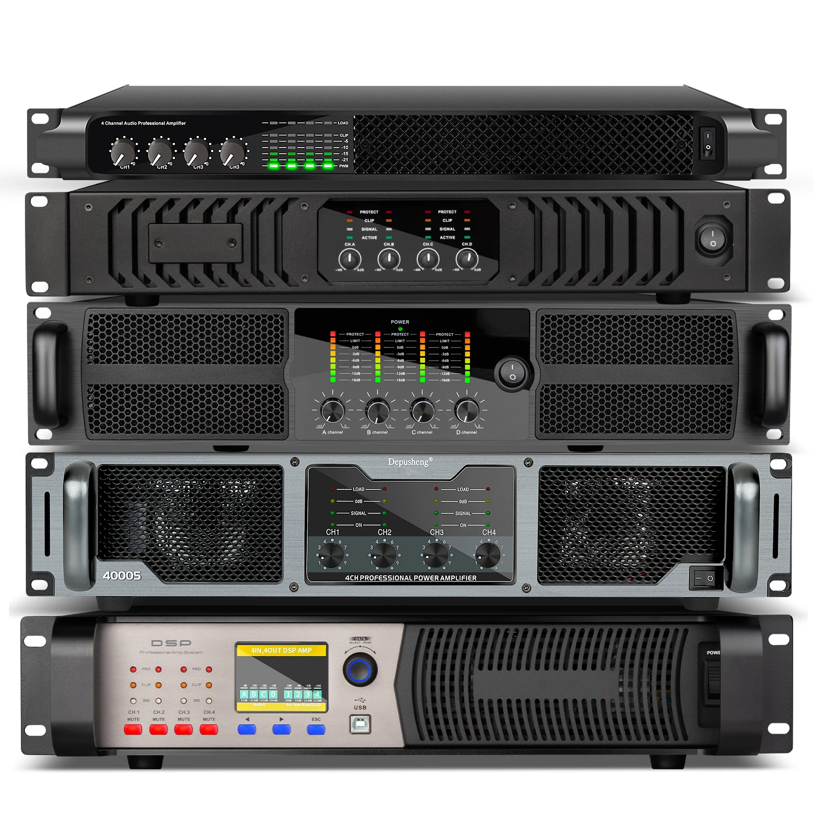 4 Channel Professional Digital Power Amplifiers With Class D Amplifier Board Use For DJ Stage Performance High Power Sound