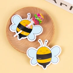 50pcs cartoon Bee shape Lollipop Holder Cards DIY Candy Wrapping Cards for Children's Day Gift kids Birthday Party Decoration