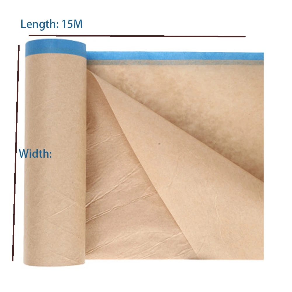 3 Rolls Paper Masking Film Pre-Taped Painting Cover Sheets Drop Cloth Car Paint Living Room Decoration Furniture Dustproof Film