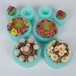 3D Flower silicone mold Rose Jar Magritte Clay Mould fondant, cupcake, jelly Molds, candy, chocolate, decoration