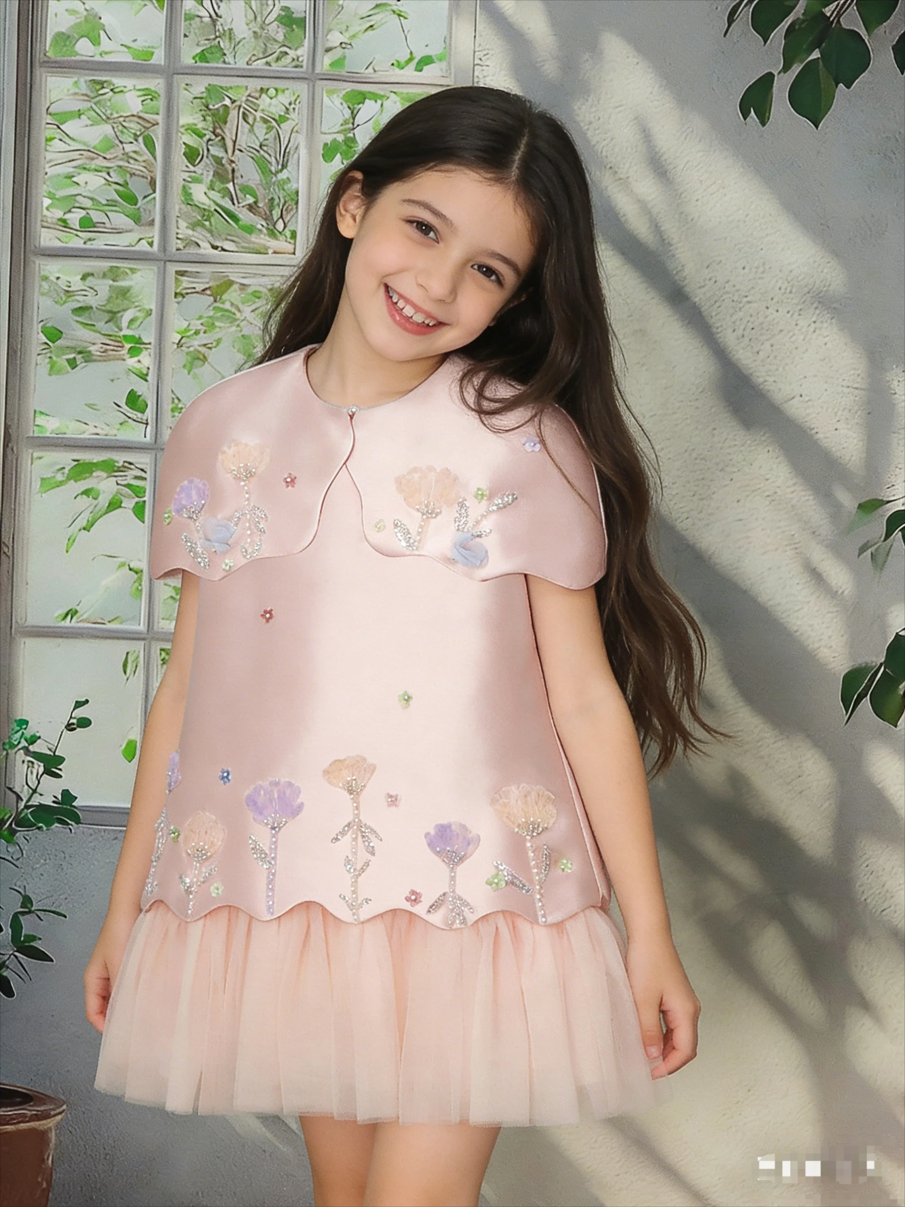 

Baby Dresses for Eid 2026 Children Girls Dress Flowers Birthday Princess Gown Cake Skirt Formal Party Kids Costumes Girl Clothes