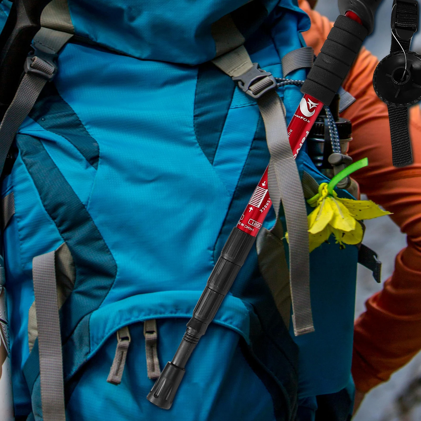 

Adjustable Hiking Pole Lightweight Aluminum Walking Stick for Men Women Seniors Telescopic Design Shock Absorption Portable