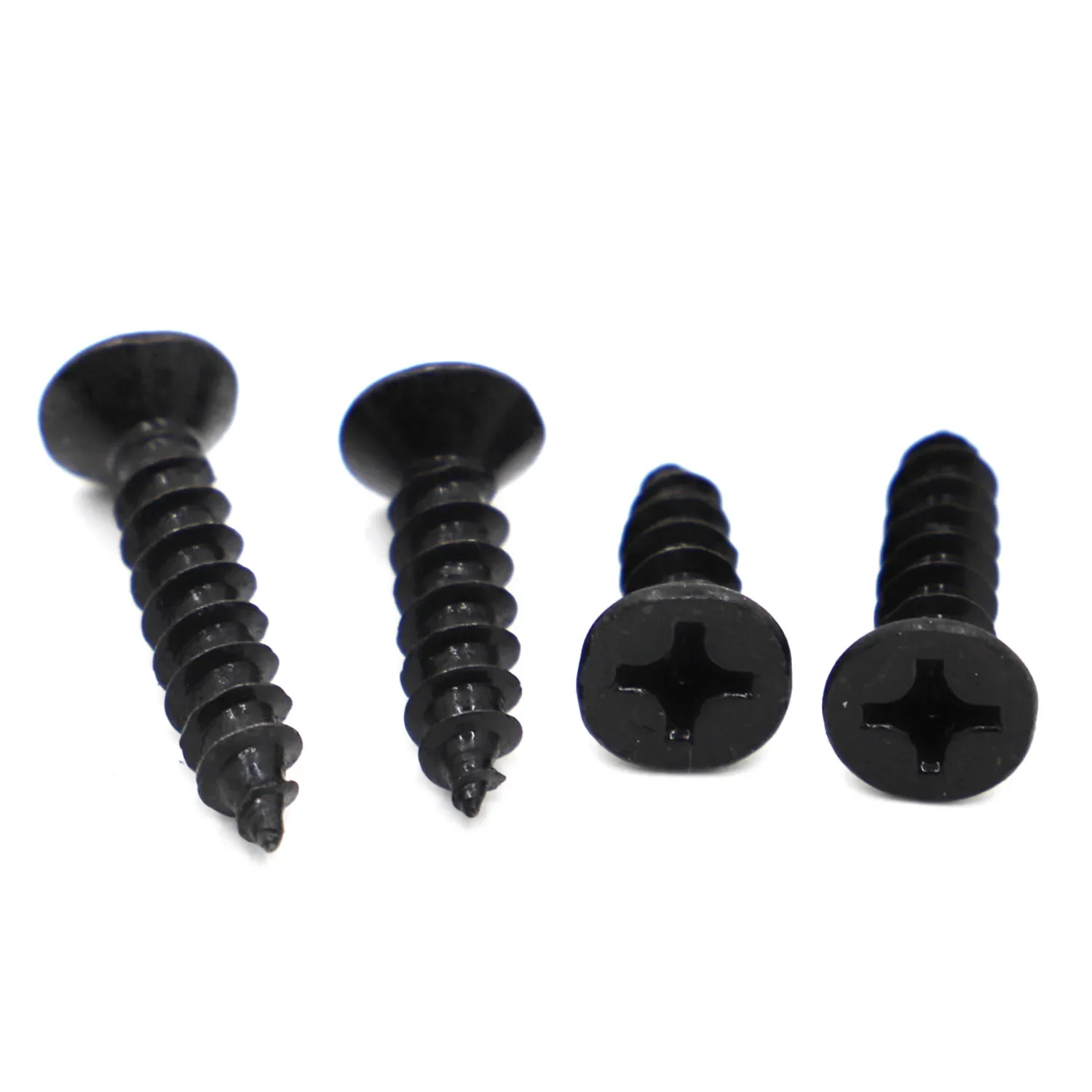 M1 M1.2 M1.4 M1.7 M2 M2.6 M3 M3.5 M4 Черные стальные мини-винты Micro Phillips с плоской потайной головкой и круглой головкой Саморезы по дереву