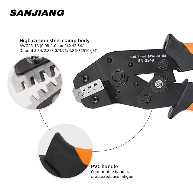 SN-2549/SN-01BM Crimping Pliers Crimp XH2.0mm/XH2.54mm/XH3.96mm Jst Dupont D-Sub Terminals Wire Crimper Tool JST Pin Clamp Tool