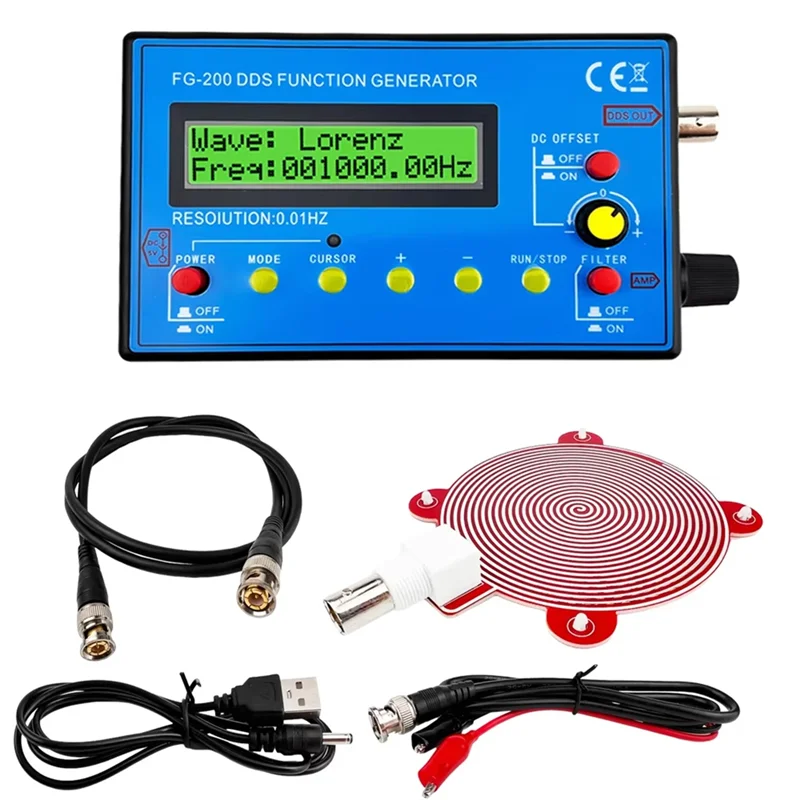 AK51-FG200 DDS Function Signal Generator Frequency Counter 0.01Hz - 500Khz Signal Source Module Sine+Square+Sawtooth Waveform