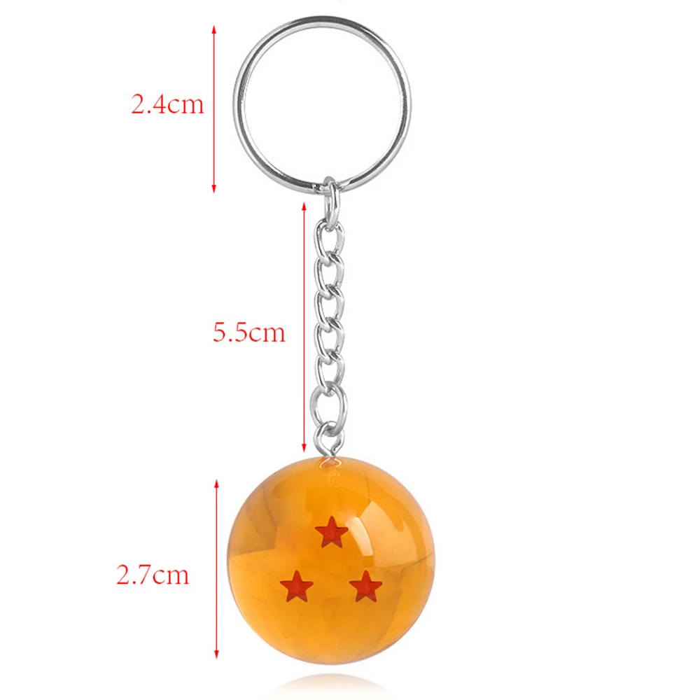 Dragon Ball Series Keychain Charms Accessories Anime 1 2 3 4 5 6 7 Star Dragon Balls Cosplay Keyring Pendant Holder Toys Gift